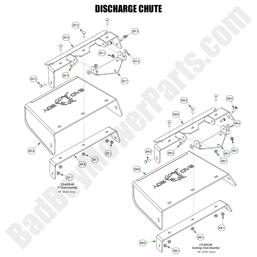 3103 - Bad Boy Mower Parts Lookup > 2023 > Maverick > Discharge Chute